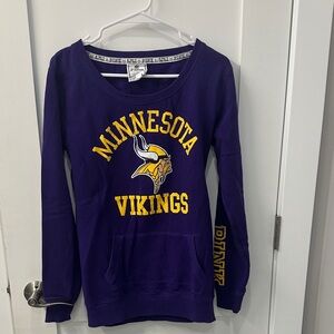 Victoria's Secret Purple and Yellow Vikings Crew Neck Sweater